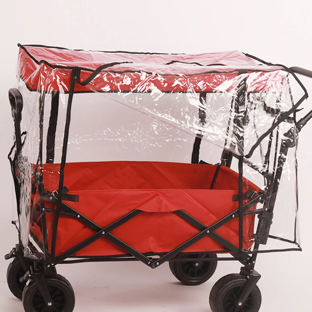 Camping Trolley Rain Cover Garden Picnic Wagon Stroller Cart Waterproof Cover PVC Plastic With Double Zips Easy To Install