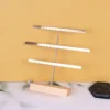 Support organisateur de bijoux à 52 trous, Base en bois, avec support pour boucles d'oreilles en métal, idéal pour la décoration de la maison et les accessoires de mariage