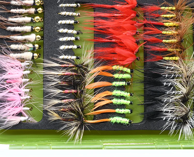 Fly Fishing Flies Kit, 40-56Pcs Handmade Fly Fishing Gear With Dry/Wet Flies, Streamers, Fly Assortment Trout Bass Flies Set