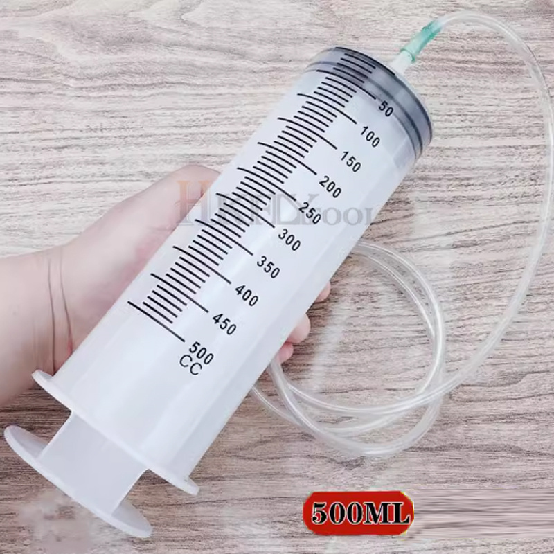 550/300/100ml Large Capacity Syringes Reusable Needle Barrel Oil Pump With 1m Hose For Pet Feeding Measuring Pump Vacuum Syringe