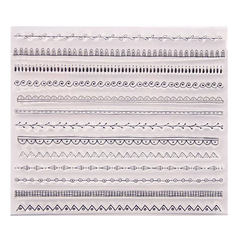 Stripes Clear Stamp Transparent Silicone DIY Stamp Seal Sheet for Scrapbooking Making Album Photo Handmade Decoration