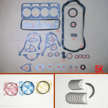 Kit completo di guarnizioni per motore 5K, albero motore, biella, cuscinetti, anelli pistone per Toyota Liteace 1.5L 1486cc 1985-1995 