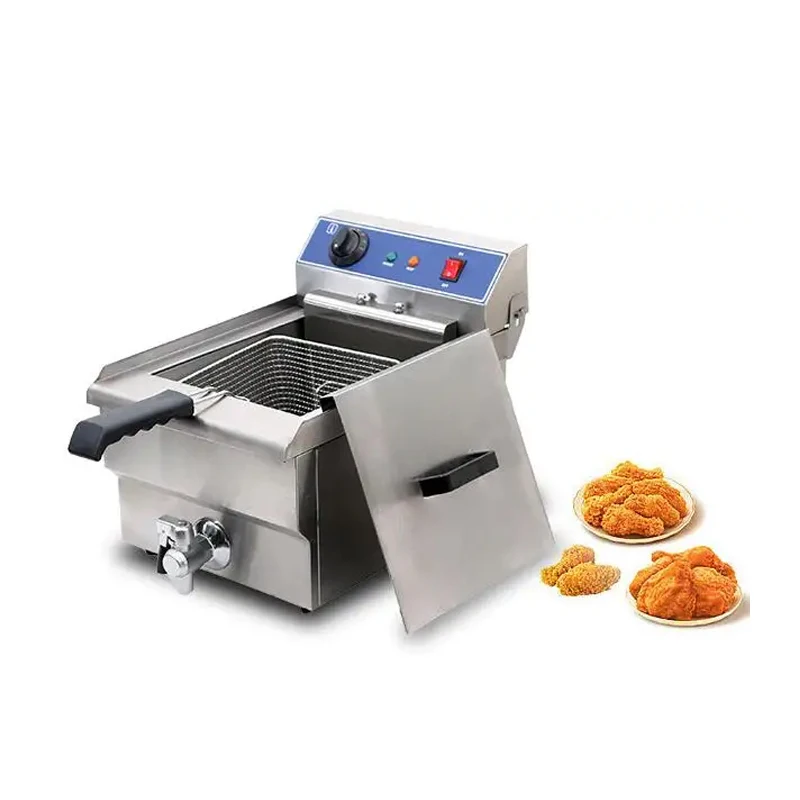 

Stainless Steel Commercial Electric Fryer Double Slot Desktop Fryer 3000W