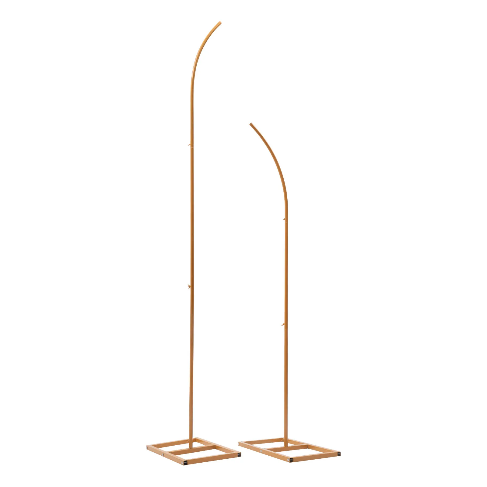 2 Pieces Gold Wedding Arch Balloon Flower Backdrop Stands Road Guide Wedding Stand Curved Top Frames 6ft, 8ft