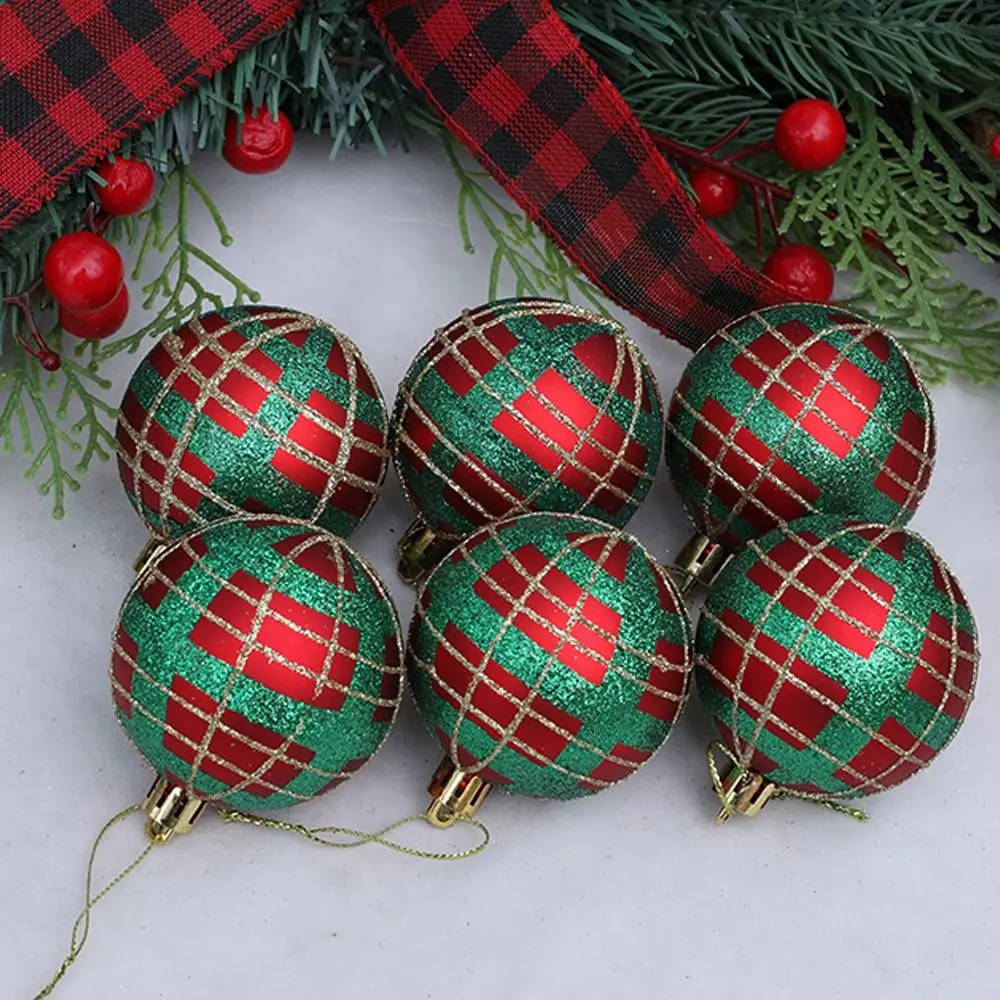 6pcs 6cm Christmas Balls Pendant Painted DIY Merry Christmas Decor Electroplated Shatterproof Christmas Gift Balls Party Favors