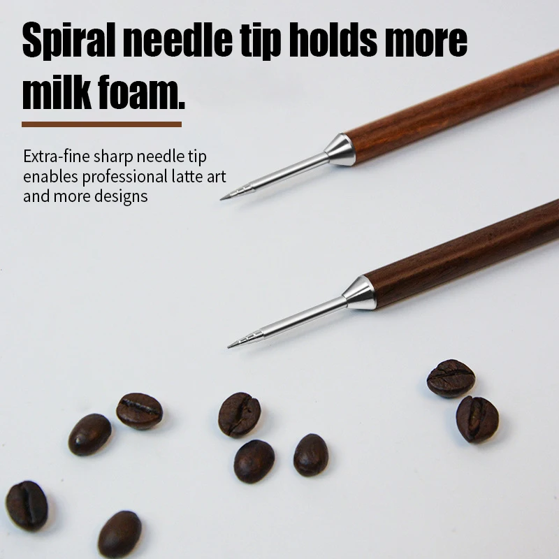 قلم رسم قهوة احترافي بمقبض خشبي