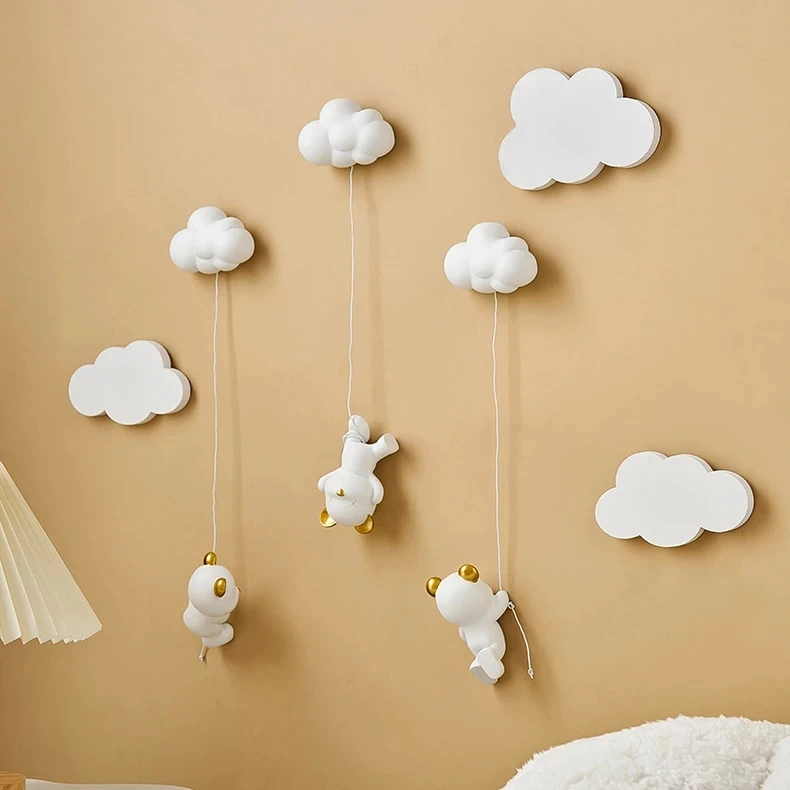 

Nordic Style Resin Creative Bear Wall Decoration Bookshlves Decoration Home Decor Children's Room Decor Gift