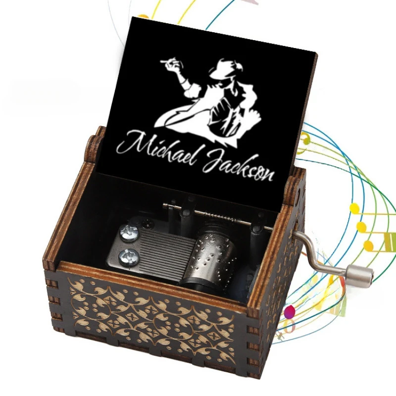 Theme Music Box Christmas Character Anime Movie Boy Toy Hand Crank Decoration Cartoon Wooden Jewelry Holiday Birthday Gift 4
