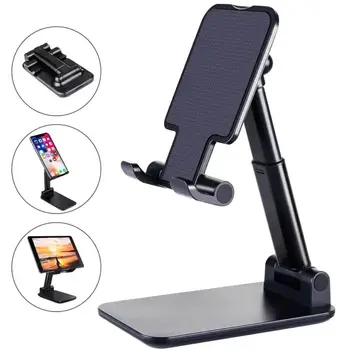 Nuovo Supporto per Cellulare in Plastica Bianco Nero Rosa Verde Pieghevole da Tavolo Regolabile Universale
