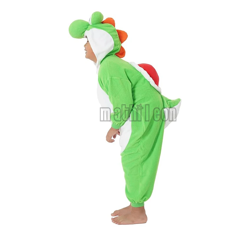 Kinder Onesies Yoshi Kigurumi Jungen Pyjamas Cartoon Cosplay Kostüm für Weihnachten Halloween Fleece Nachtwäsche Anime Homewear Pyjamas – Detail 7