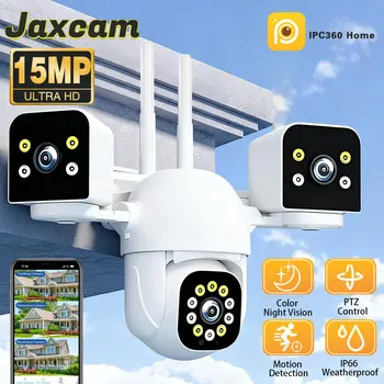 WiFi IP Camera Outdoor 15MP HD Triple Lenses Triple Screens Security Video Monitor Ai Human Detection CCTV Camera IPC360 Home 1