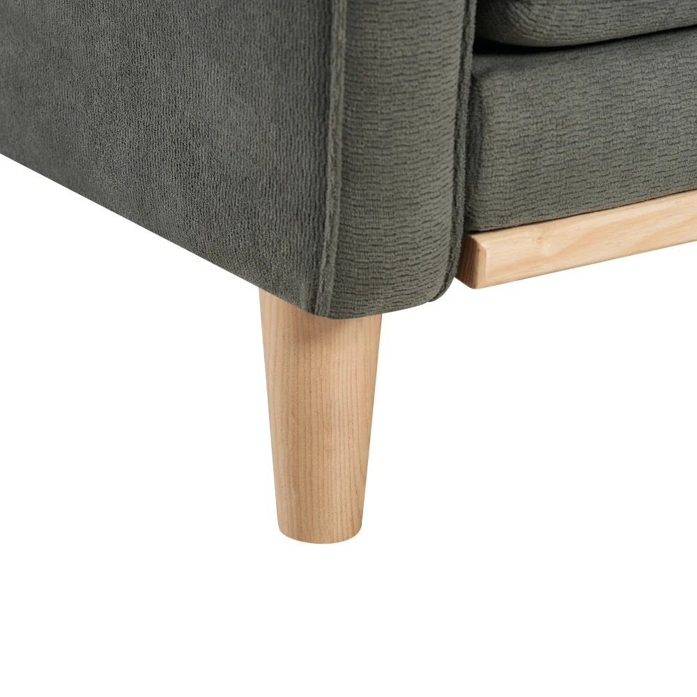 Stoff-Zweisitzer-Sofa mit USB-Ladeanschluss, Dicken Kissen und Massivholzbeinen - Kompaktes 2-Sitzer-Sofa für Kleine Wohnungen – Detail 11