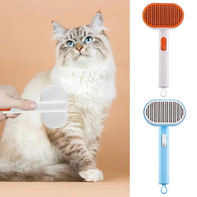 

Pet Grooming Brush Hair Removal Brush For Cats & Dogs Massage Self Cleaning Slicker Brushes Shedding Brush With Release Button