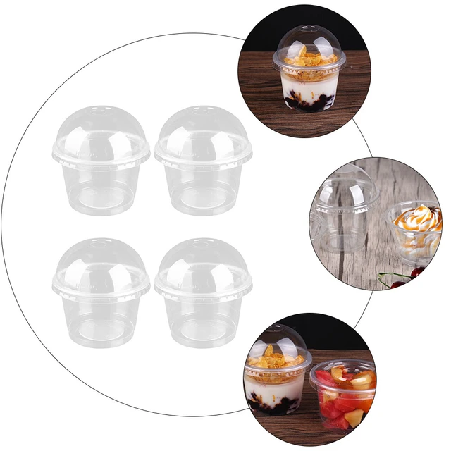 20pcs Clear Dessert Cups with Dome Lids Parfait Appetizer Cup Cup Snack  Tumbler Container for Yogurt Pudding Mousse 250ml - AliExpress