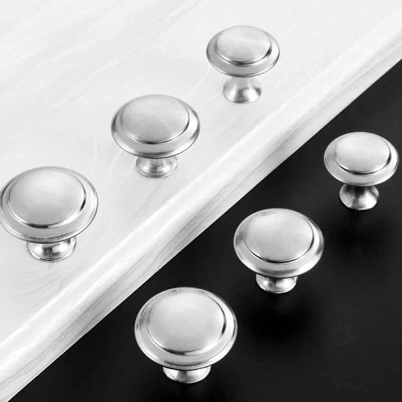 10Pcs Door Knobs Stainless Steel Drawer Cabinet Handles Knobs Kithcen Cupboard Pull Handles Furniture Hardware Accessories