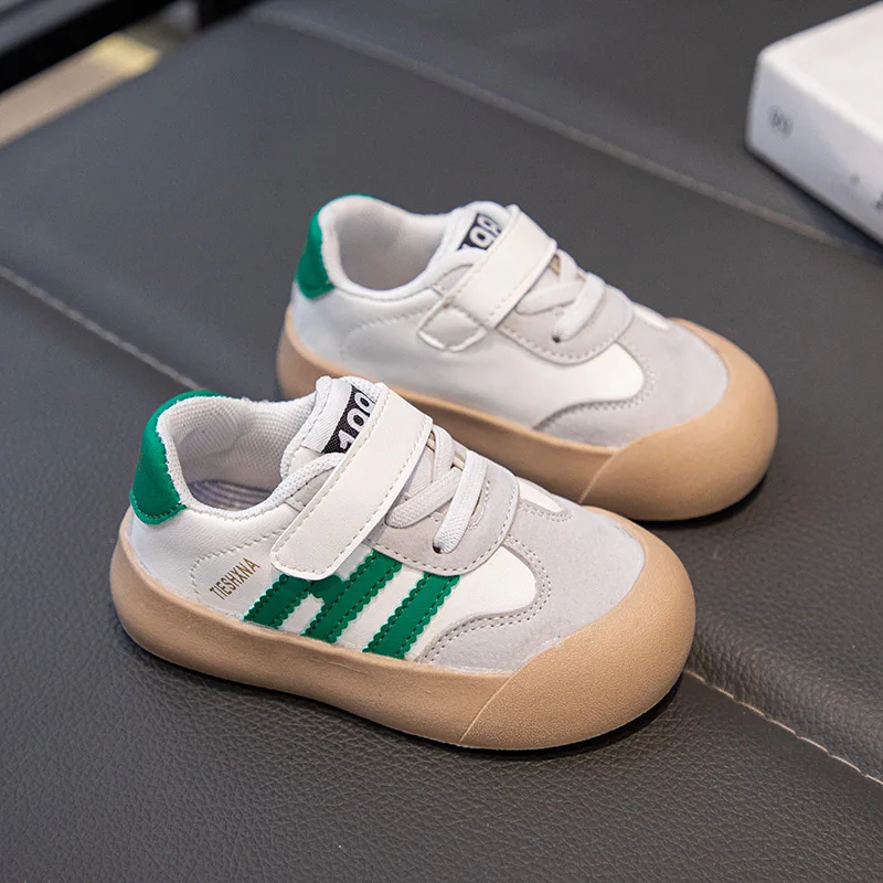 Baskets décontractées pour enfants, chaussures de sport respirantes pour garçons et filles, chaussures de tennis, mode printemps, blanches, plates, course à pied_voghion.com