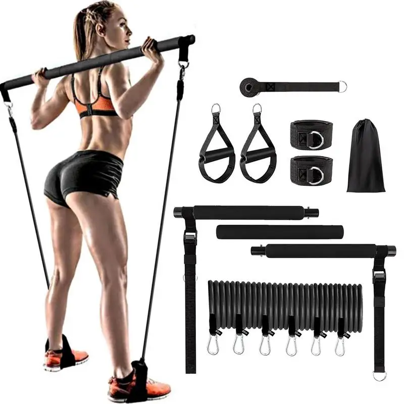 

Pilates Equipment For Home Workouts Multifunctional Pilates Bar Workout Equipment Home Gym With Resistance Bands For Women