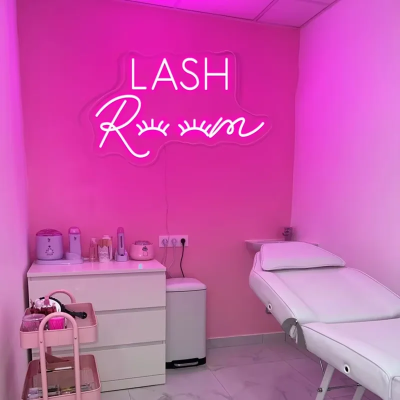 Pink Neon Sign Lights for Salon Wall Art and Room Decor