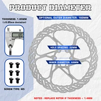 Rotors de vélo BUCKLOS 140 mm 160 mm 180 mm 203 mm, rotors ultralégers en acier inoxydable pour vélo de route et VTT, rotors de frein à disque hydraulique 4