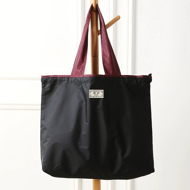 Eco-Friendly Foldable Shopping Tote with Drawstring Closure