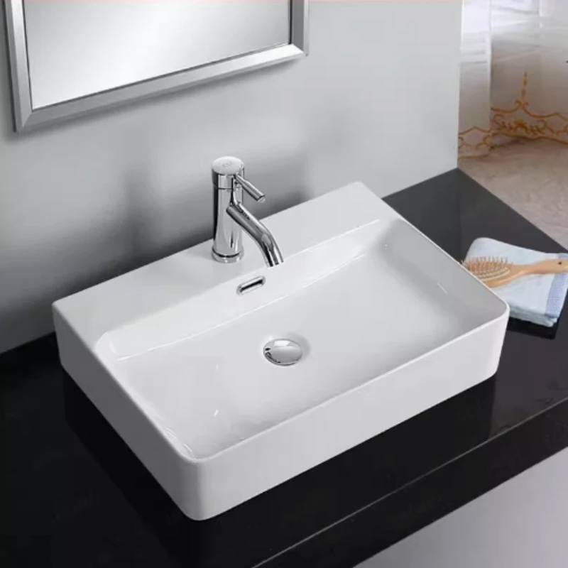Square shaped ceramic thick glazed large capacity washbasin 478