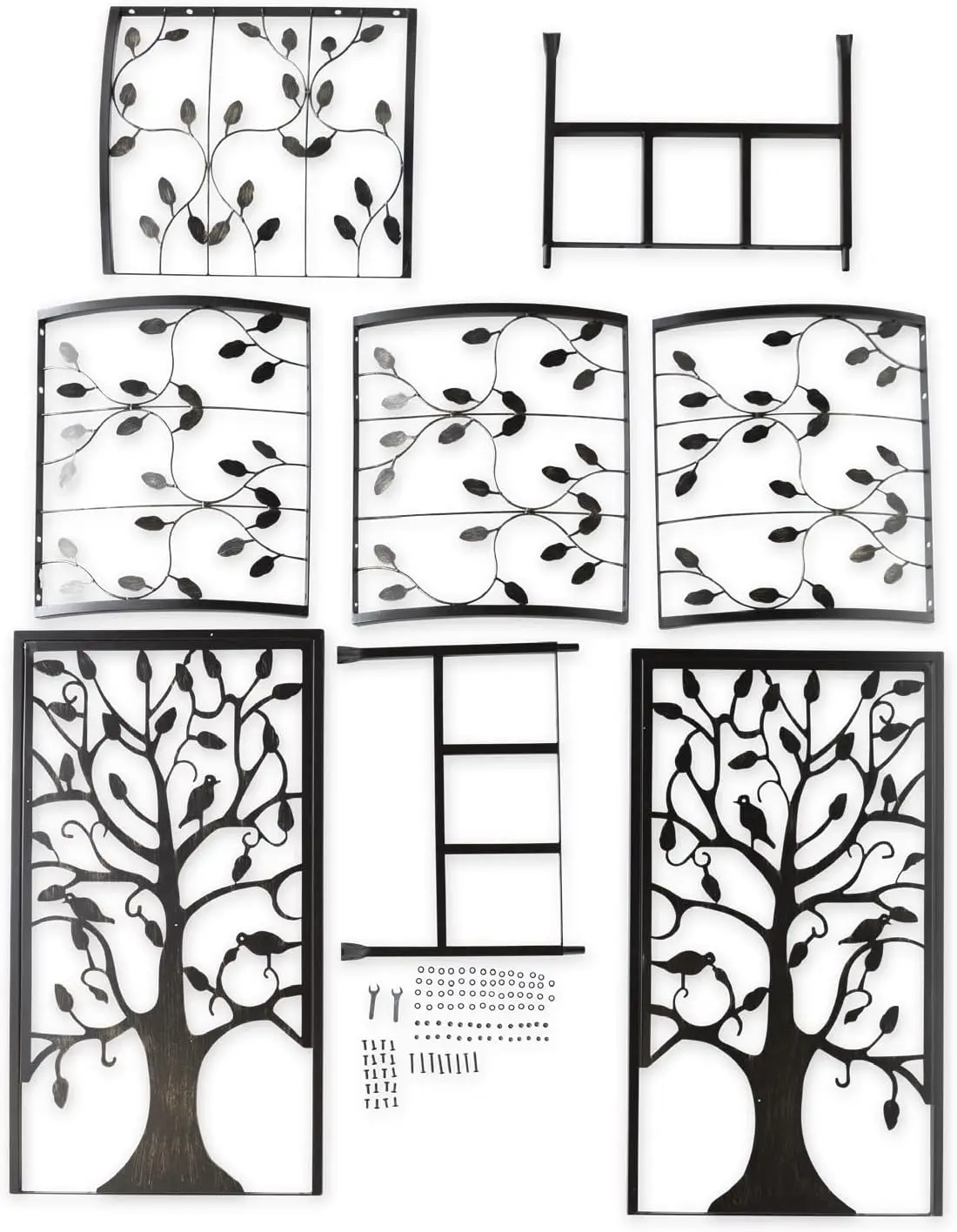 Arch Metal Outdoor Garden Arbor Tree of Life 84" H x 53" Wx 23" D Black Trellis Lattice for Plants Wedding