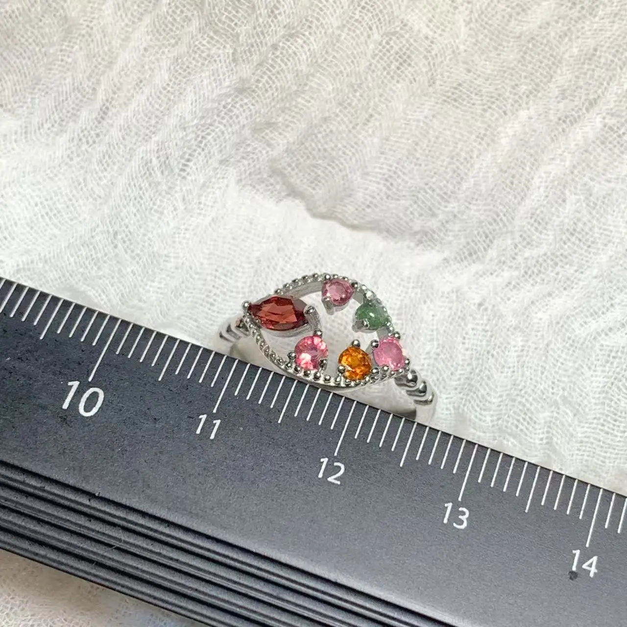 New Arrival Natural Tourmaline Rings Female  Jewelry For Women Gift Copper Cute Stone Flower