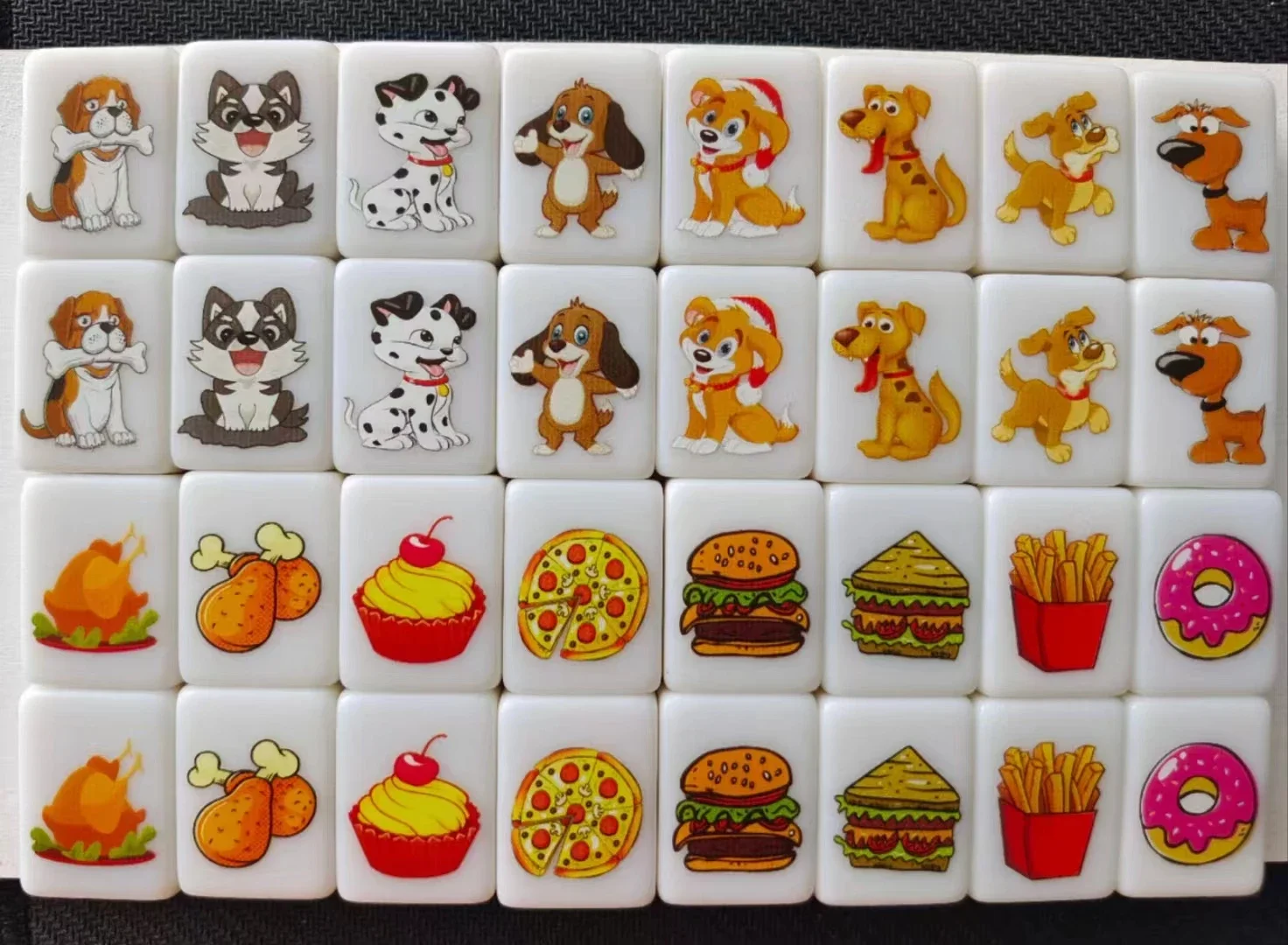 Seaside Escape Rummy Mahjong Tile Game 65 Blocks (Puppy VS Food) Mahjong Tiles making moments with friends extra special!