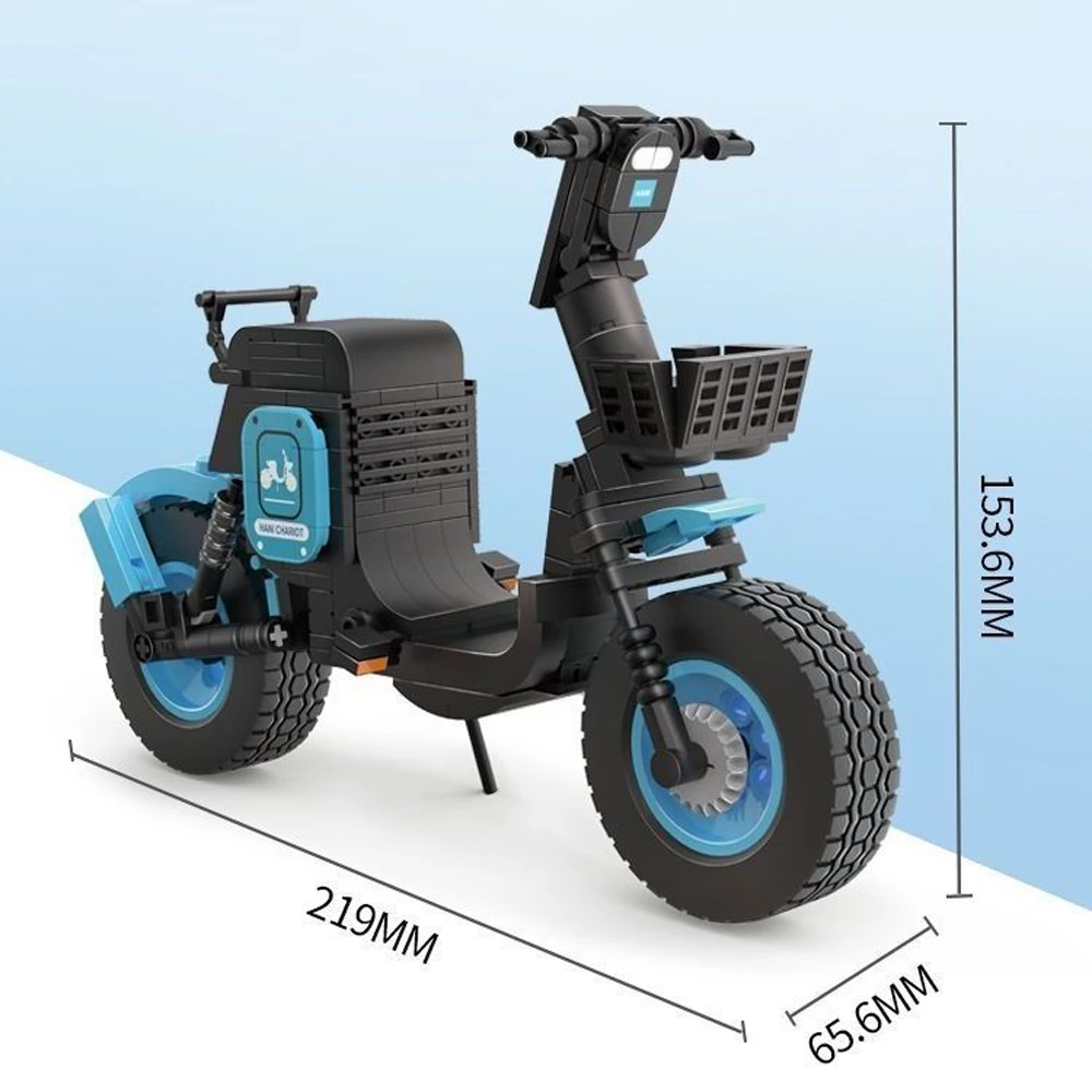 KNEW BUILT Modello di scooter per bicicletta elettrica Mini blocchi di costruzione Giocattoli da costruzione adorabili e educativi - immagine 2