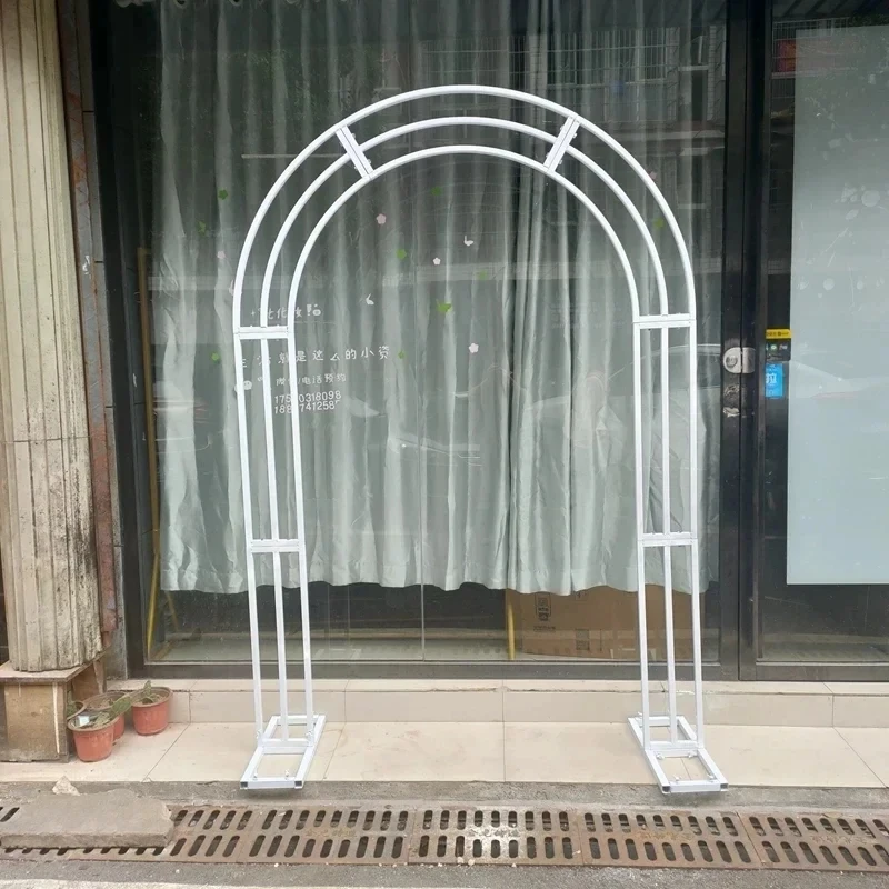

New wedding arch decoration props corner flower arch shelf welcome area outdoor lawn background flower stand