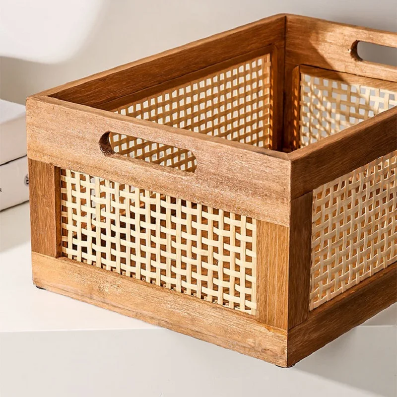 Stylish Imitation Rattan Desktop Storage Basket For Snacks, Toiletries, And  More - Durable Plastic Design - Temu
