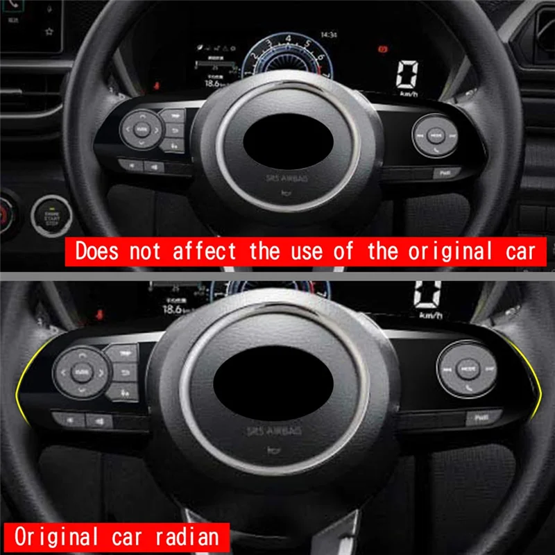 4Pcs Car Bright Black Steering Wheel Panel Cover Trim Decoration Frame Sticker for Raize 200 Series/210A