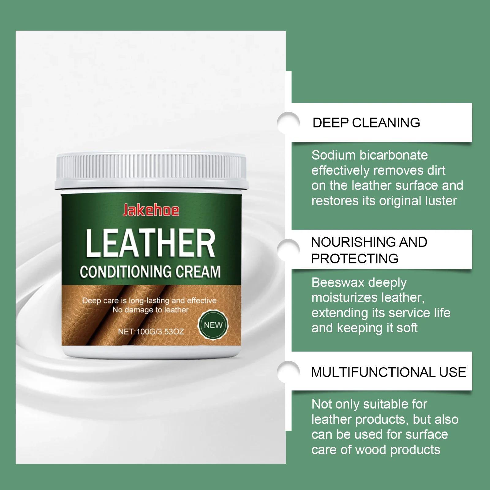 Description Picture 6 of itemProfessional Leather Cleaner Cream For Genuine Sofa,Bags,Purse Stain Removal,Car Seats Care,Leather Polish & Renewal Kit