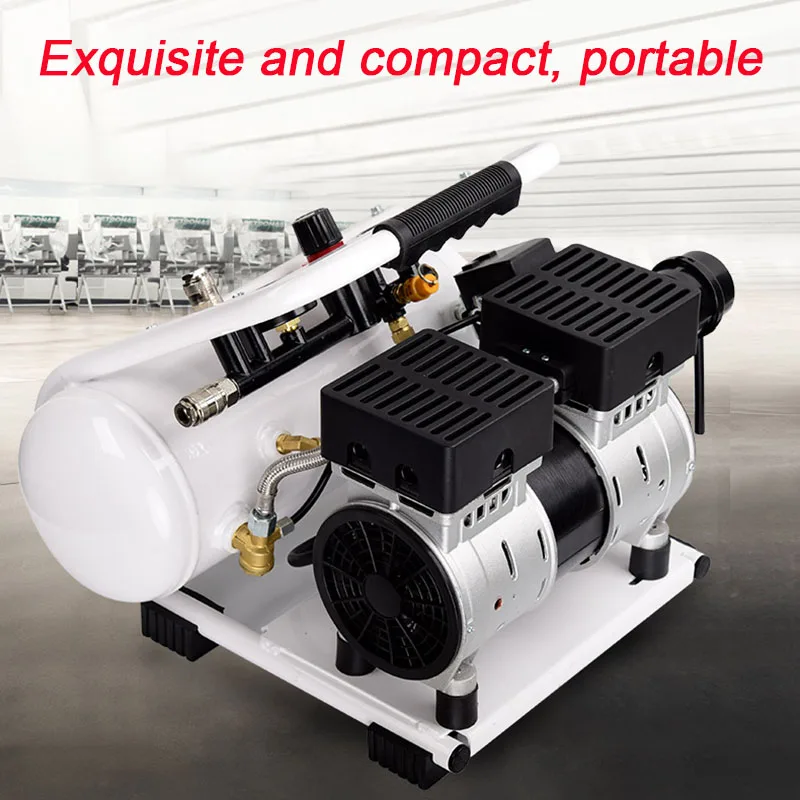 Compresseur d'air Portable silencieux sans huile, 220V, 5L/7L/10L, peinture  par pulvérisation, pompe à Air haute pression pour voiture - AliExpress