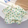 Girls New T-Shirt Children Love Short-Sleeved T-Shirt Summer Toddler Foreign Sweet Loose Half-Sleeved Tops Casual Short-Sleeved 3