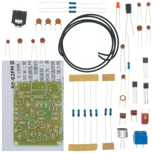 FM Stereo Radio DIY Kit - Wireless Transmitter & Receiver Module for Frequency Modulation Soldering Practice