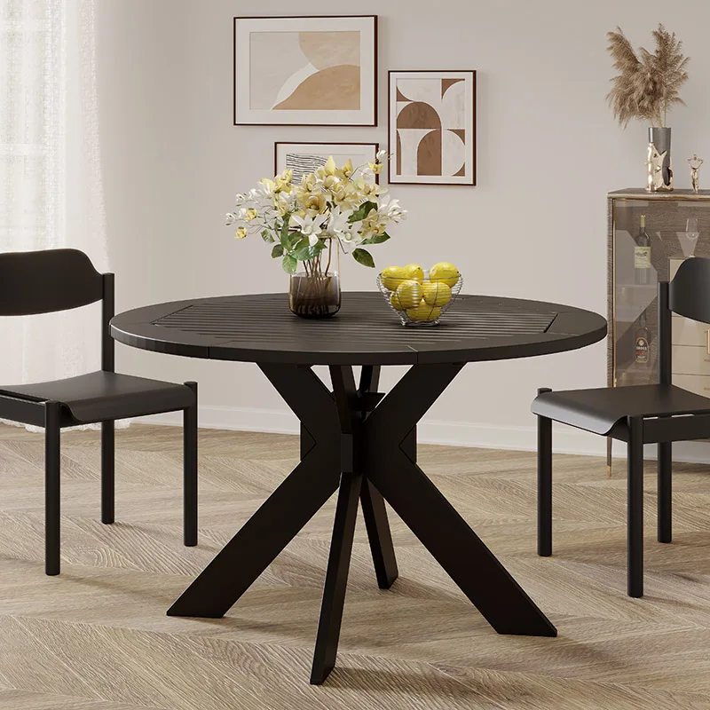 Sandee Dining Table, Round, Black