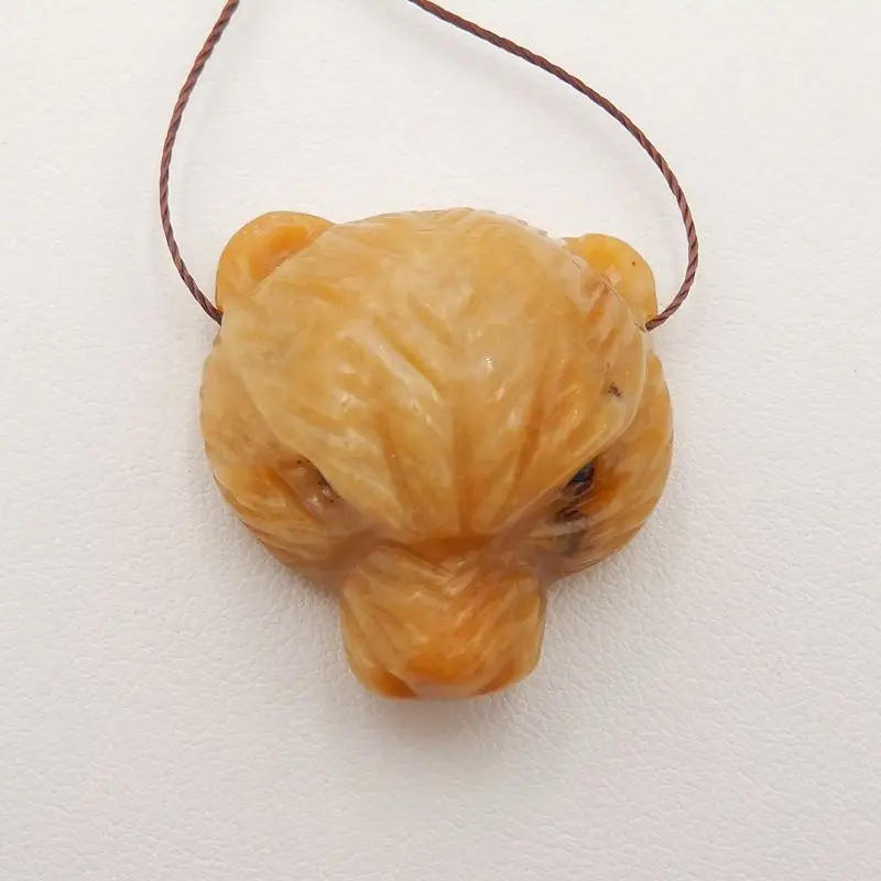 New Design Natural Stone Amazonite Carved Bear Pendant Bead Fashion Jewelry Necklace Accessories,27x26x14mm 12g