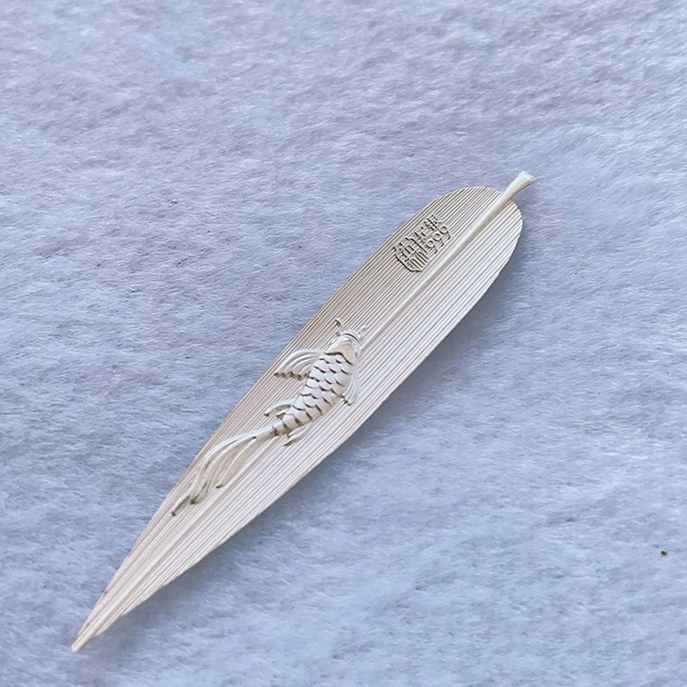 1pcs Real 999 Pure Silver Leaf Leaves Collection Jewelry Gift for Bookmark tea Decoration Souvenirs Ornament Accessories
