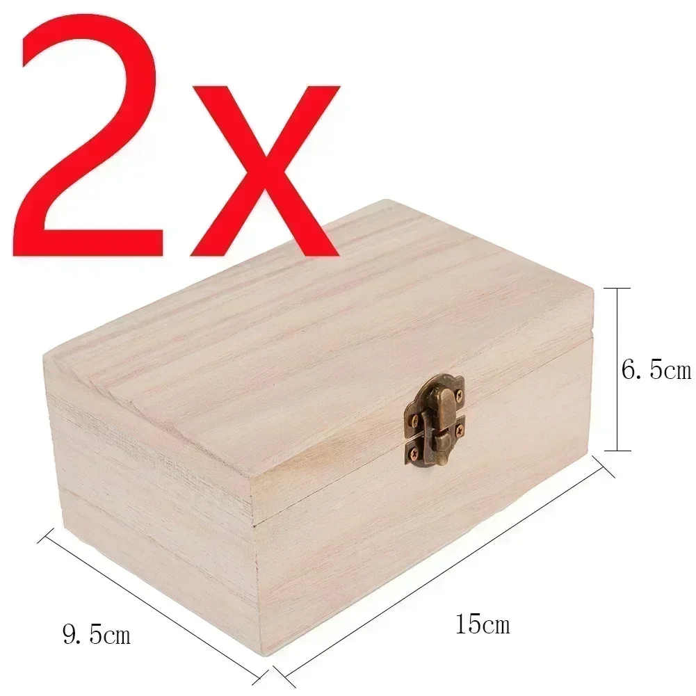 Elegant Wooden Hinged Lid Square Jewelry Storage Box - Perfect for DIY, Home Decor, and Gifts