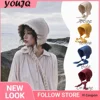 Y2K Autumn and Winter Lace Knit Women's Thunder Feng Hat Japanese Cute Band-brim Woolen Cap Sen Knitted Hat Streetwear 1