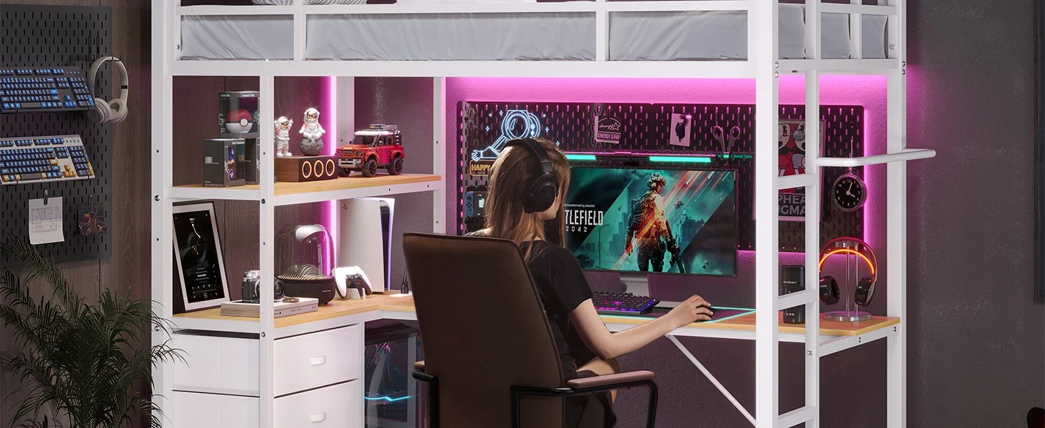 loft bed with storage drawers