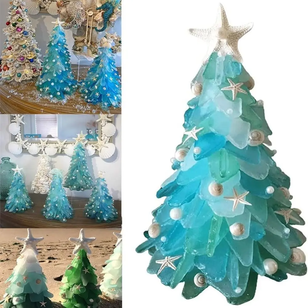 SeaGlassChristmasTreeOrnamentsBeautifulTealBeachGlassChristmas