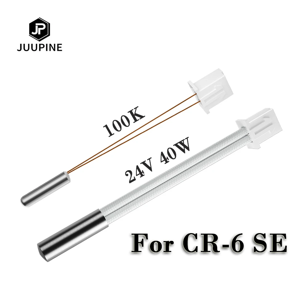 CR-6 SE 24V 40W Cartridge Heater 100K Thermistor Temperature Sensor XH2.54 Terminal 3D Printer Parts For CR6 SE Heating Rod cr 6 se 24v 40w cartridge heater 100k thermistor temperature sensor xh2 54 terminal 3d printer parts for cr6 se heating rod