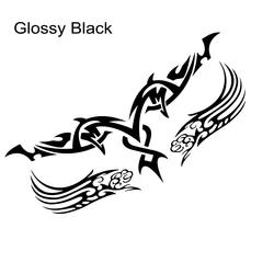 Fire Totem Car Stripe Stickers - Self - Adhesive Decorative Set (3pcs) (Glossy Black)