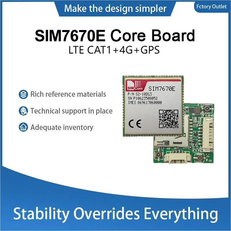 

SIMcom SIM7670E SIM7670E-MGNV Core Board, SIM7670E-LNGV, поддержка данных + GNSS (опционально) без голосового управления.
