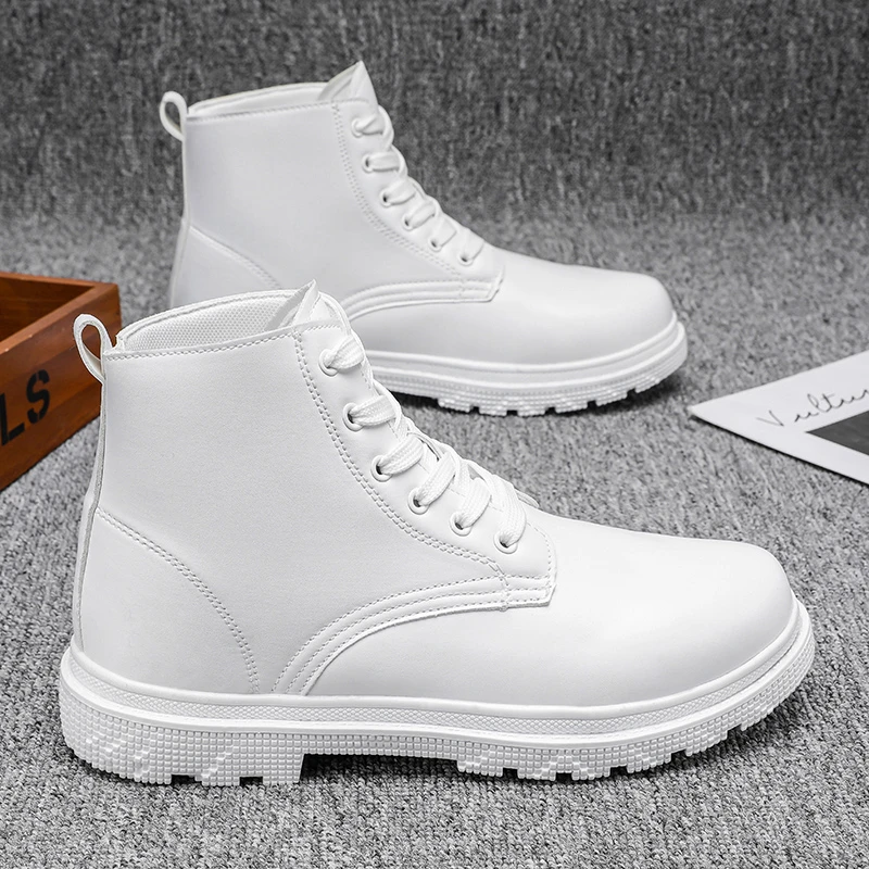 Leather White Military Boots Mens White Military Boots White Style
