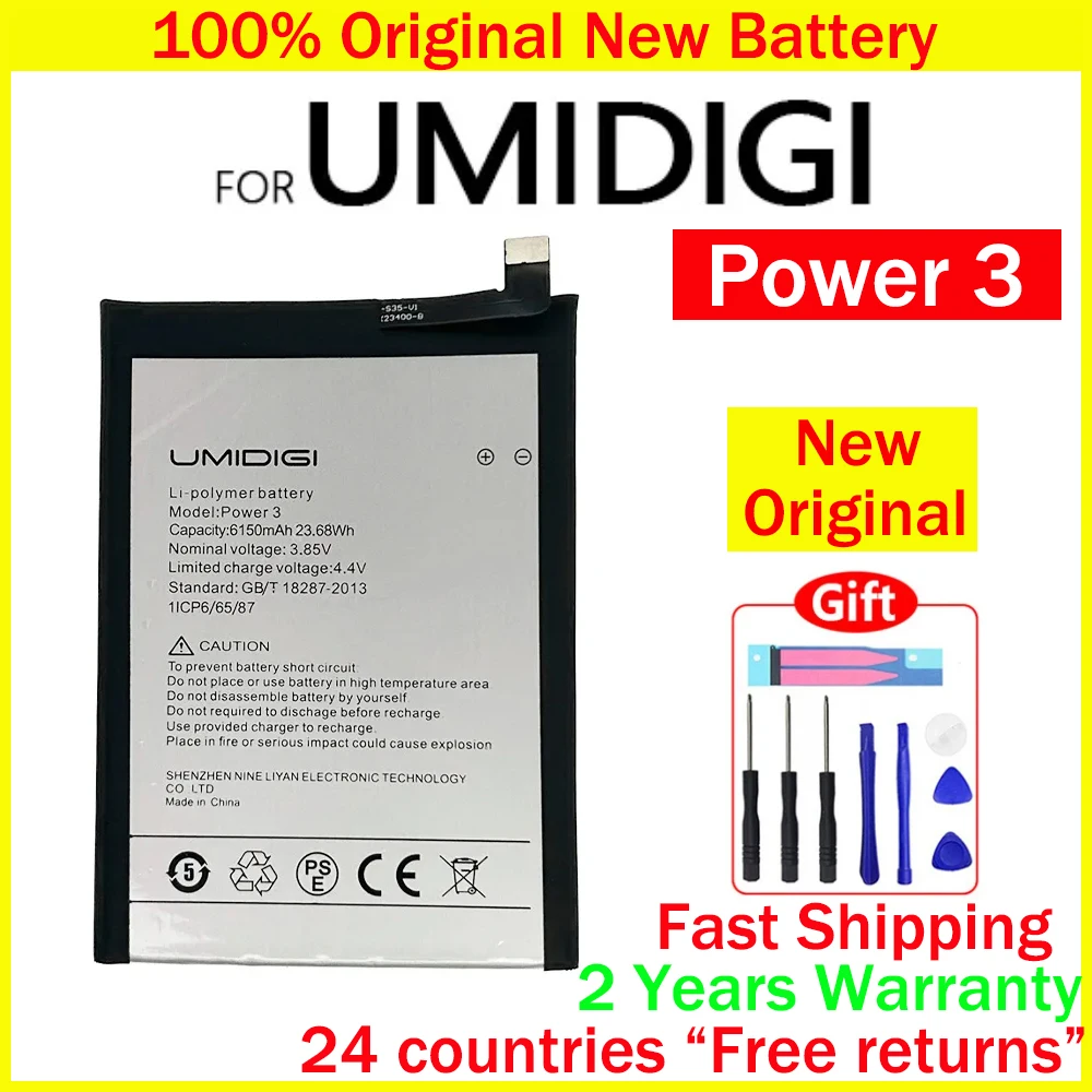 

New 100% Original 6150mAh POWER 3 Battery For UMI UMIDIGI Power 3 POWER3 High Capacity Batteries With Free Tools
