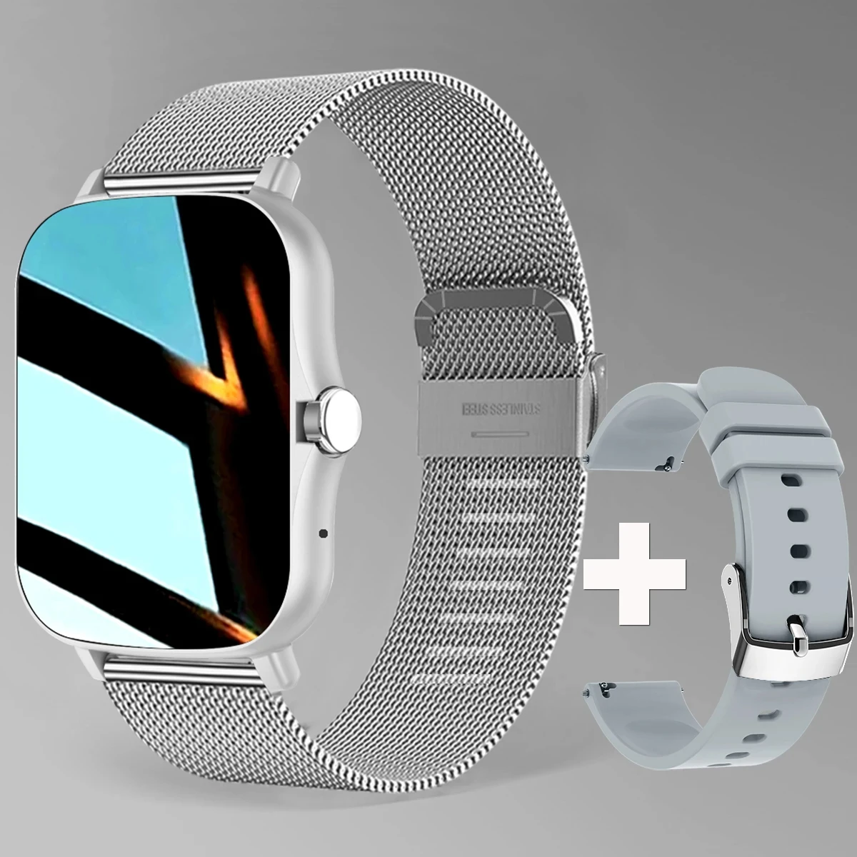 Silver mesh belt