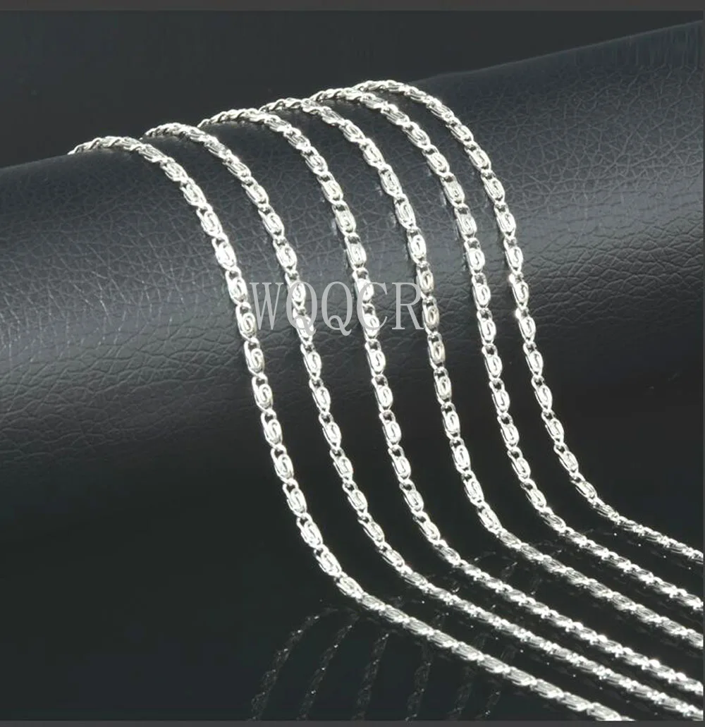 

Wholesale 5PCS Of Bulk 925 Embossed Silver Flat S Chain 16",18" ,20",22",24",26",28",30Inches Applicable Pendant